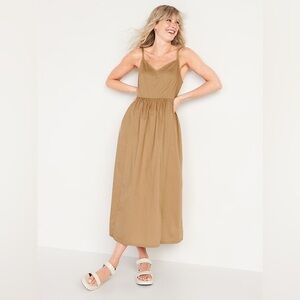 Old Navy Cotton Poplin Cami Maxi Swing Dress with Pockets XXL